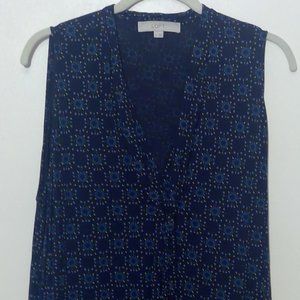 Loft Sleeveless Blouse with tie at neckline